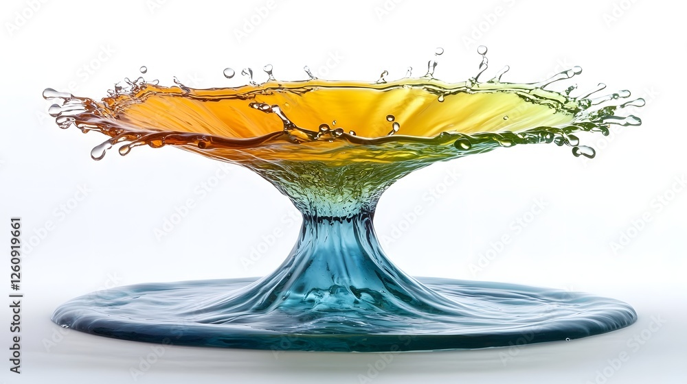 Leinwandbilder vibrant and dynamic colorful water splash creating an abstract art effect on a transparent glass sur