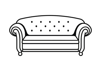 sofa line art vector illustration 
