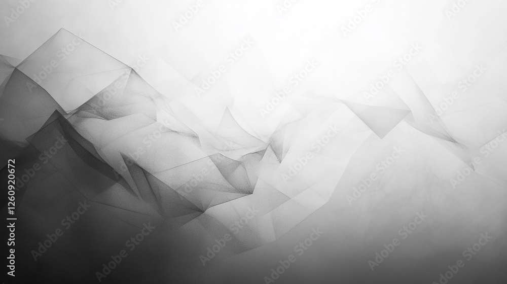 Aufkleber abstract black and white design featuring layered translucent shapes in a minimalist style
