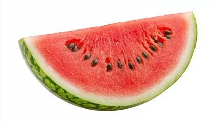 Close Up Watermelon Slice Isolated On White Background