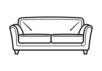 sofa line art vector illustration 
