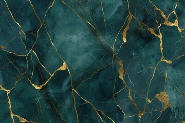 Fototapeta premium Abstract green marble texture with gold veins inspiration