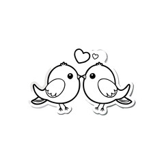 Black Silhouette valentine day love bird vector