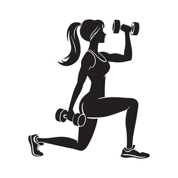 recommend clip art: dumbbell, fitness, gym female logo