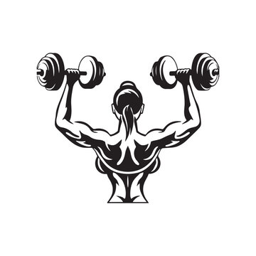 recommend clip art: dumbbell, fitness, gym female logo