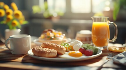 Comprehensive Set of Breakfast Foods and Beverages