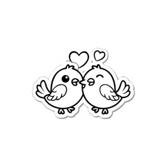 Black Silhouette valentine day love bird vector