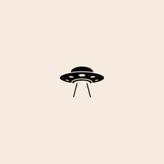 Ufo icon, flat vector design.