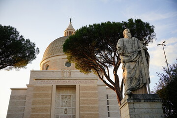 St. Peter and Paul church and statue at the sunset, Rome, Italy
