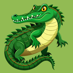 Obraz premium Crocodile vector, Simple color Design vector icon with white background. Wild Animal Vector., Cartoon vector, 2d vector 