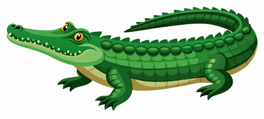 Obraz premium Crocodile vector, Simple color Design vector icon with white background. Wild Animal Vector., Cartoon vector, 2d vector 