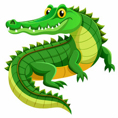 Fototapeta premium Crocodile vector, Simple color Design vector icon with white background. Wild Animal Vector., Cartoon vector, 2d vector 