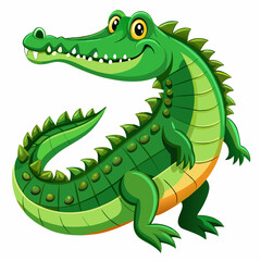 Fototapeta premium Crocodile vector, Simple color Design vector icon with white background. Wild Animal Vector., Cartoon vector, 2d vector 