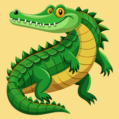 Naklejka premium Crocodile vector, Simple color Design vector icon with white background. Wild Animal Vector., Cartoon vector, 2d vector 