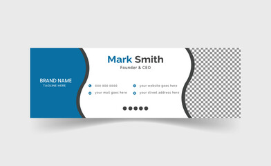 Corporate email signature and email footer template in horizontal design 