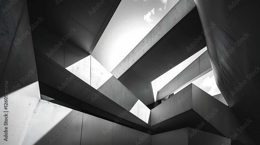 Poster modern architecture. 3d render. futuristic architecture. futuristic interior.
