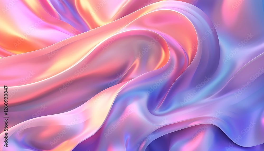 Poster abstract background with colorful waves. 3d rendering, 3d illustration.