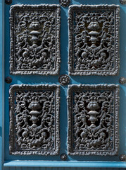 Belgium, Bruges, Brugge, ornate door