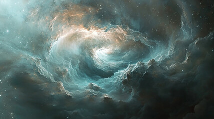 Stunning cosmic swirl of clouds and stars in deep space at night