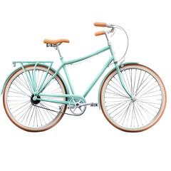 Classic mint bicycle transparent background studio shoot minimalist design outdoor vibes side view bicycle concept