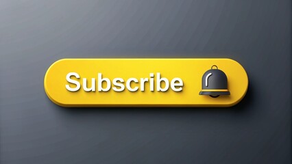 Subscribe Button with Yellow Bell Icon on a Gray Background