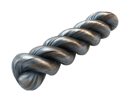 Twisted metal rope industrial setting object isolated on transparent background - Generative AI