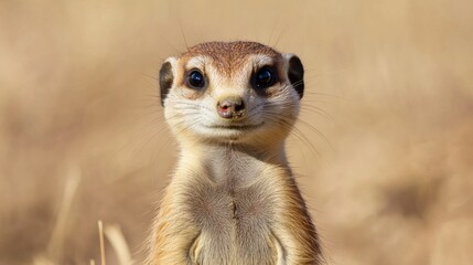 Fototapeta premium Meerkat portrait, African savanna, alert, wildlife