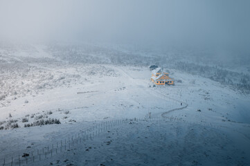 Śnieżka Mountain in winter