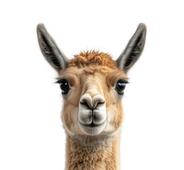 Llama portrait animal creative isolated on transparent background - Generative AI