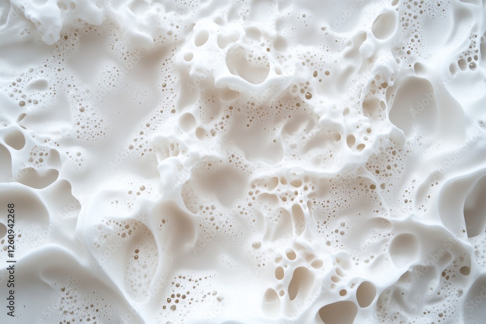 Poster frothy texture resembling waves of cream cascading softly in a gentle daylight setting