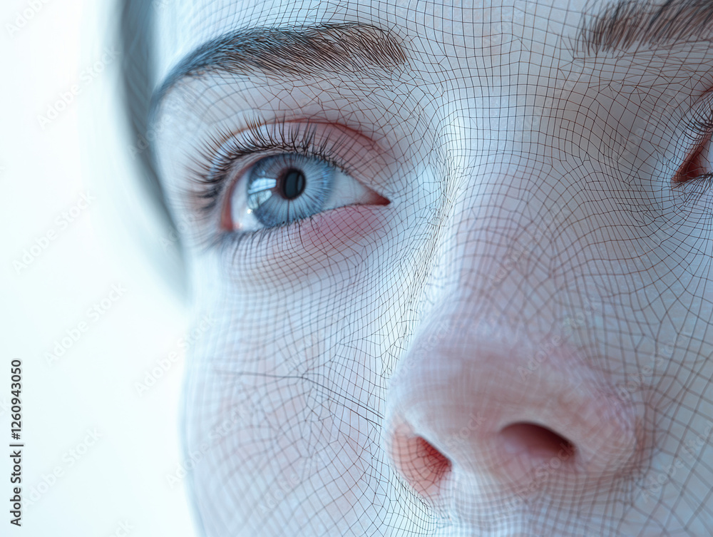 Aufkleber digital avatar construction using facial recognition data points in a futuristic setting