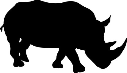 Rhinoceros silhouette on white background vector