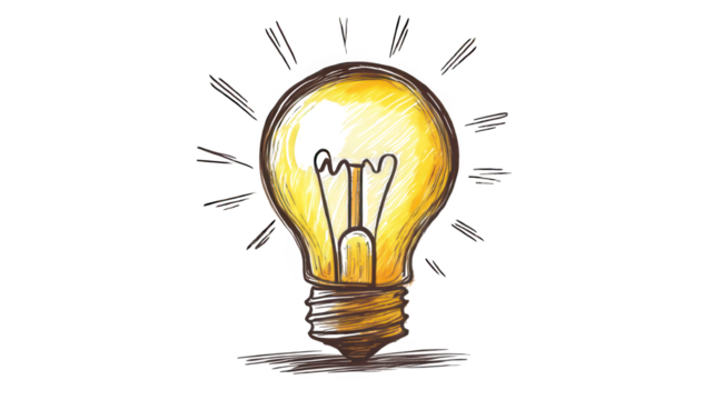 .Light bulb sketch. Electric light, energy concept. - Powered by Adobe