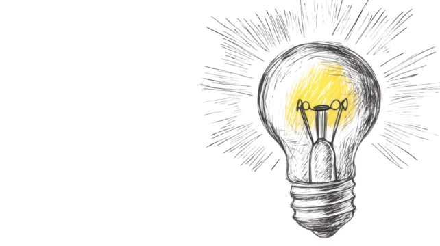 .Light bulb sketch. Electric light, energy concept.