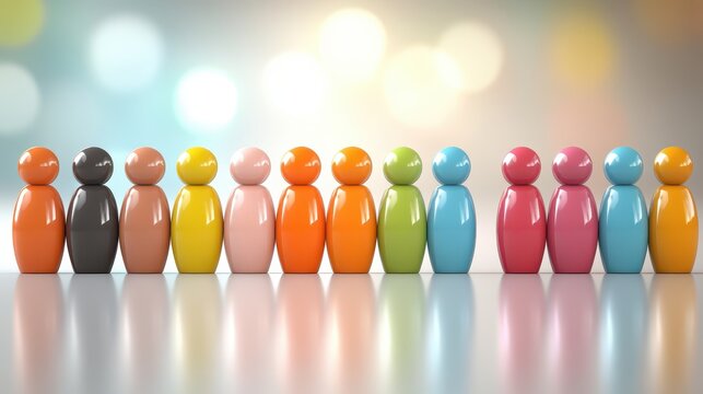 Vibrant colors unite, diverse group of people standing together in harmony, symbolizing teamwork and inclusion