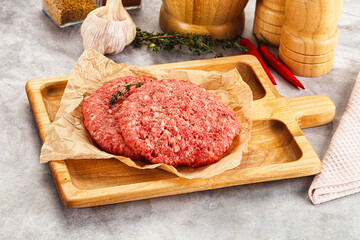 Raw beef minced meat cutlet