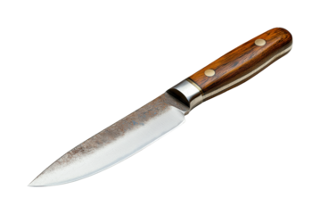 Knife techniques mastering kitchen slicing isolated on transparent background - Generative AI