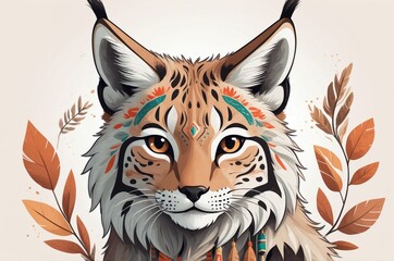 Artistic minimalist cartoon colorful fantasy animal character portrait, magical dreamy nursery decor story book illustration artwork, nature theme texture design.
