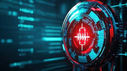 Vibrant red and blue clock, visual representation of time management, urgency, the importance of scheduling