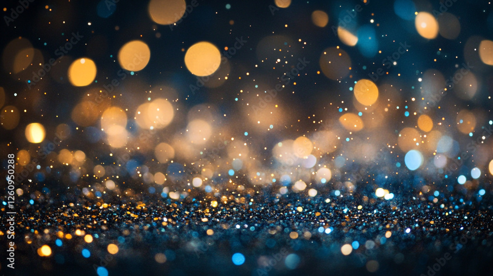 Poster sparkling bokeh lights create a magical atmosphere in the evening
