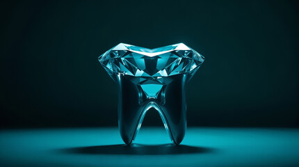 Diamond shaped tooth. Abstract wallpaper dedicated to dental health theme