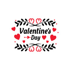 Typography Happy Valentine's Day t-shirt lettering design template isolated on a white background. Vector typography for Valentine's Day decorations, cards, t-shirts, posters and banners.