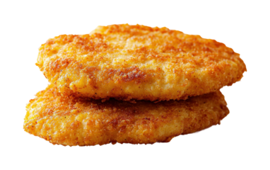 Crispy chicken patties kitchen food isolated on transparent background - Generative AI
