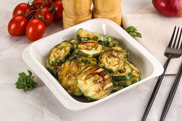 Vegan cuisine Grilled zucchini slices