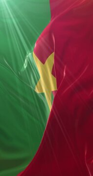 Burkina Faso flag. Loop. 4K Vertical