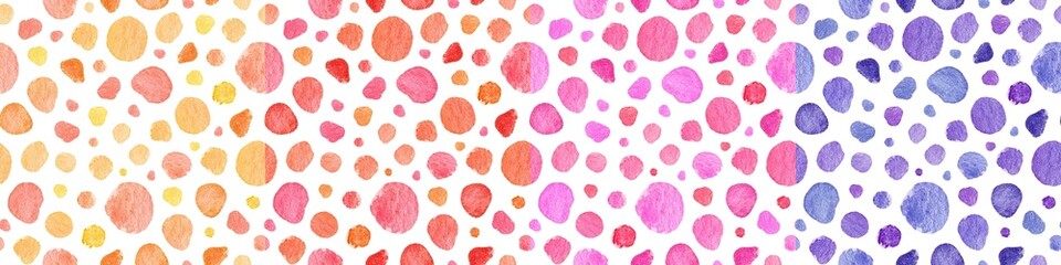 Vibrant watercolor dots create a colorful abstract pattern in a seamless design showcasing artistic creativity