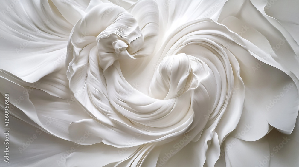 Poster swirling white fabric creates a dynamic and elegant visual effect in soft light