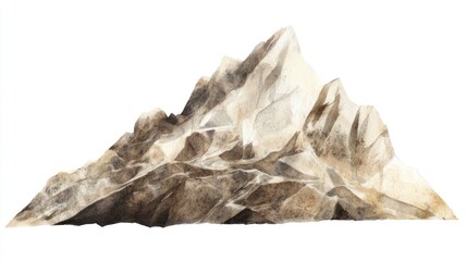 Obraz premium Watercolor Mountain Peak, Isolated, Nature Design