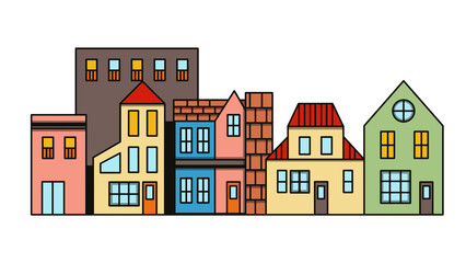 Fototapeta premium Urban area house building design, transparent&nbsp;background