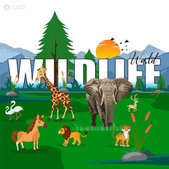 Obraz premium World Wildlife Day is celebrated on March 3rd to raise awareness about the importance of wildlife conservation